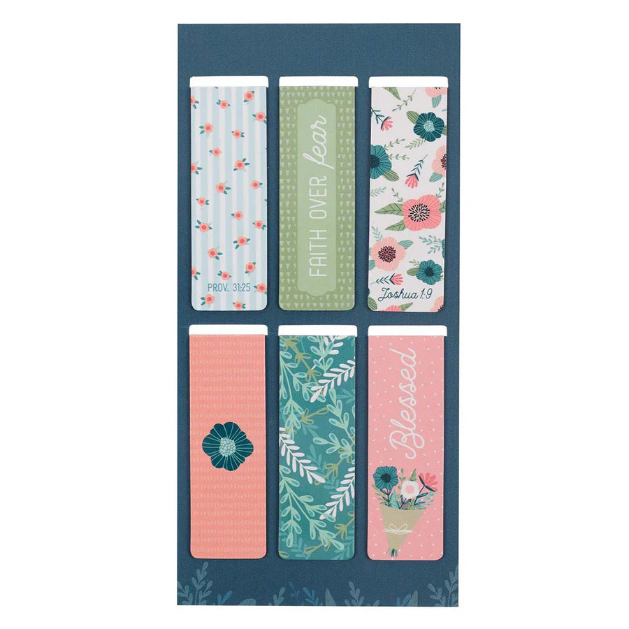 Floral Garden - Magnetic Bookmarks Set Of 6