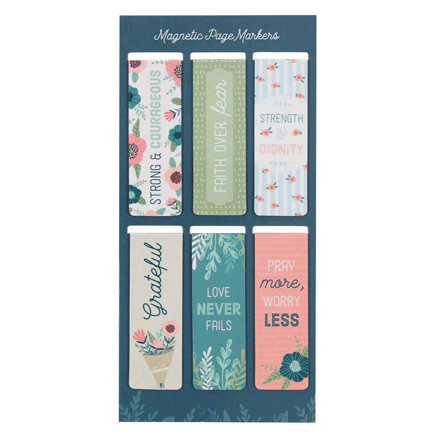 Floral Garden - Magnetic Bookmarks Set Of 6
