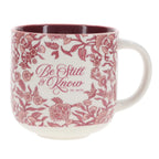 Be Still & Know - Ceramic Mug with Burgundy Interior