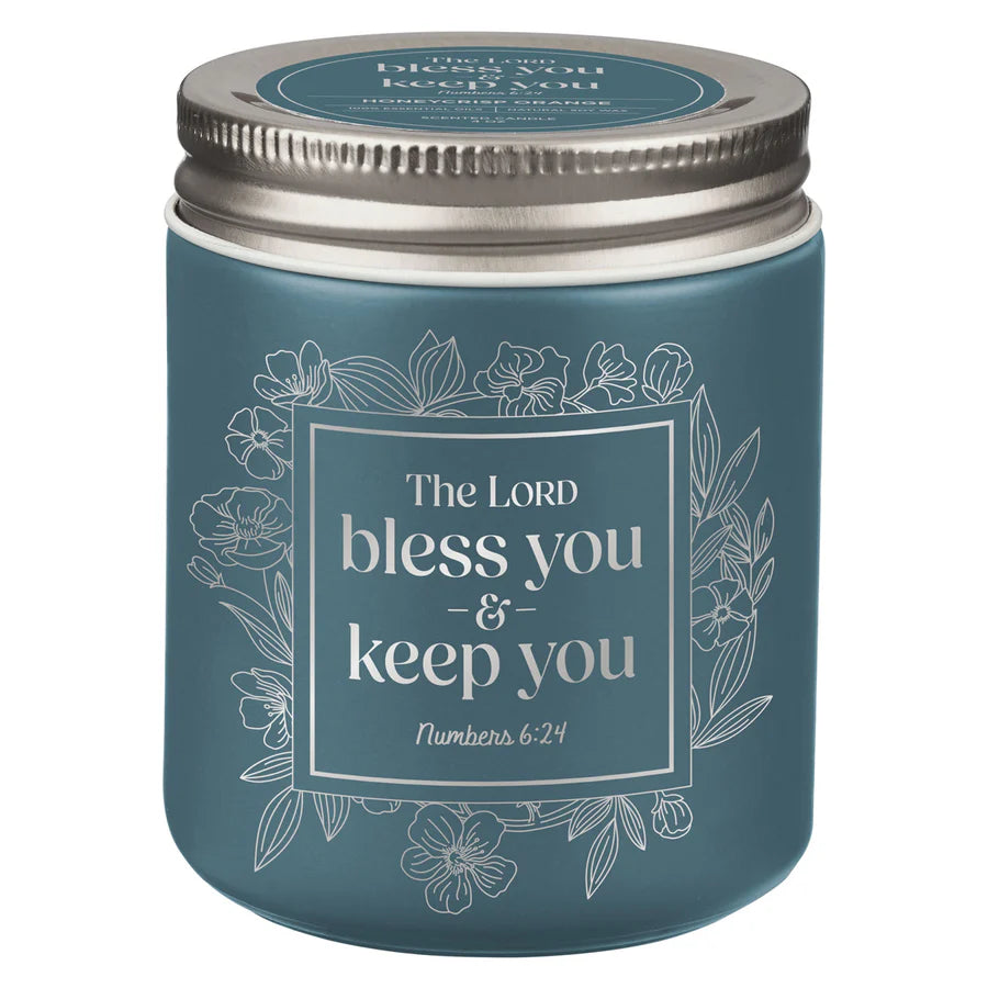 The Lord Bless You and Keep You Honeycrisp Orange Scented Candle with Screw Top Lid