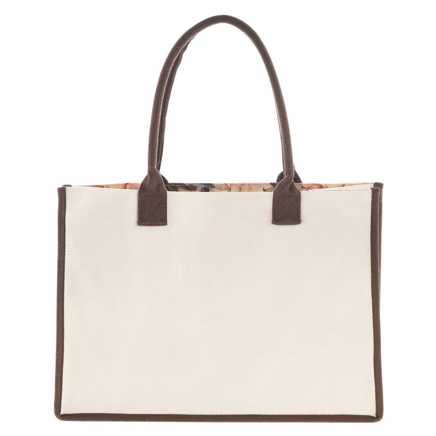 Be Strong and Courageous - Cream Cotton Canvas Tote Bag