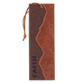 Faith Can Move Mountains (Two-Tone Brown Faux Leather Bookmark)