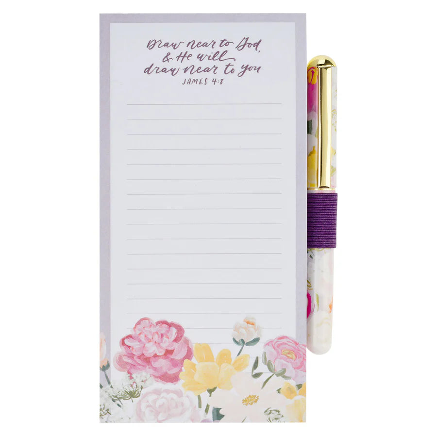 Draw Near to God and He Will Draw Near to You - Magnetic Notepad with Pen