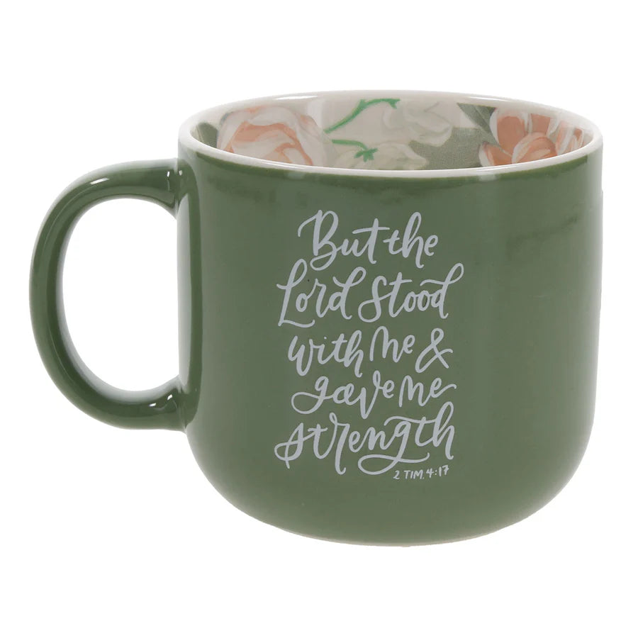 But the Lord Stood with Me & Gave Me Strength - Green Ceramic Mug
