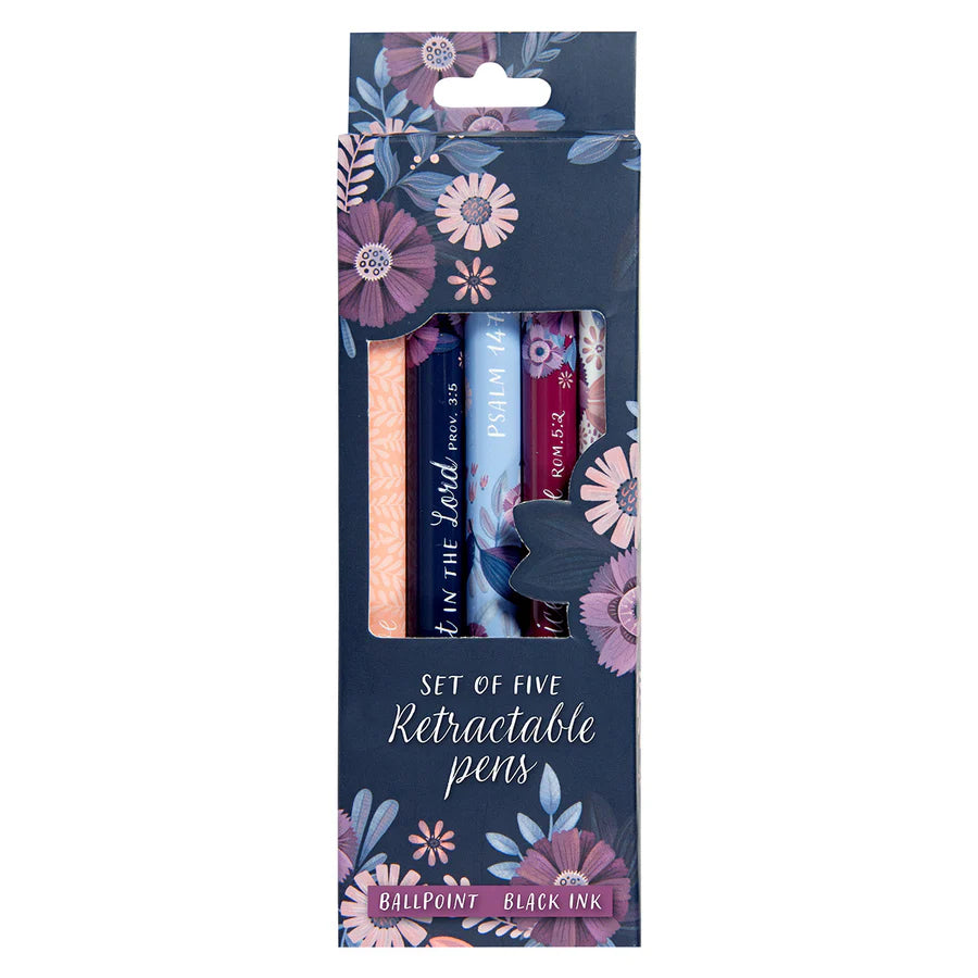 Hope In The Lord- Proverbs 3:5 - Five Piece Retractable Pen Set
