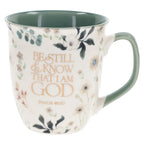 Be Still & Know that I Am God - Ceramic Mug with Green Interior