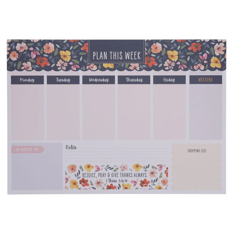 A3 Weekly Desk Planner - Rejoice, Pray and Give Thanks Always