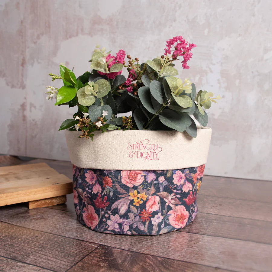 Strength & Dignity - Proverbs 31 - Blossom Canvas Planter Cover