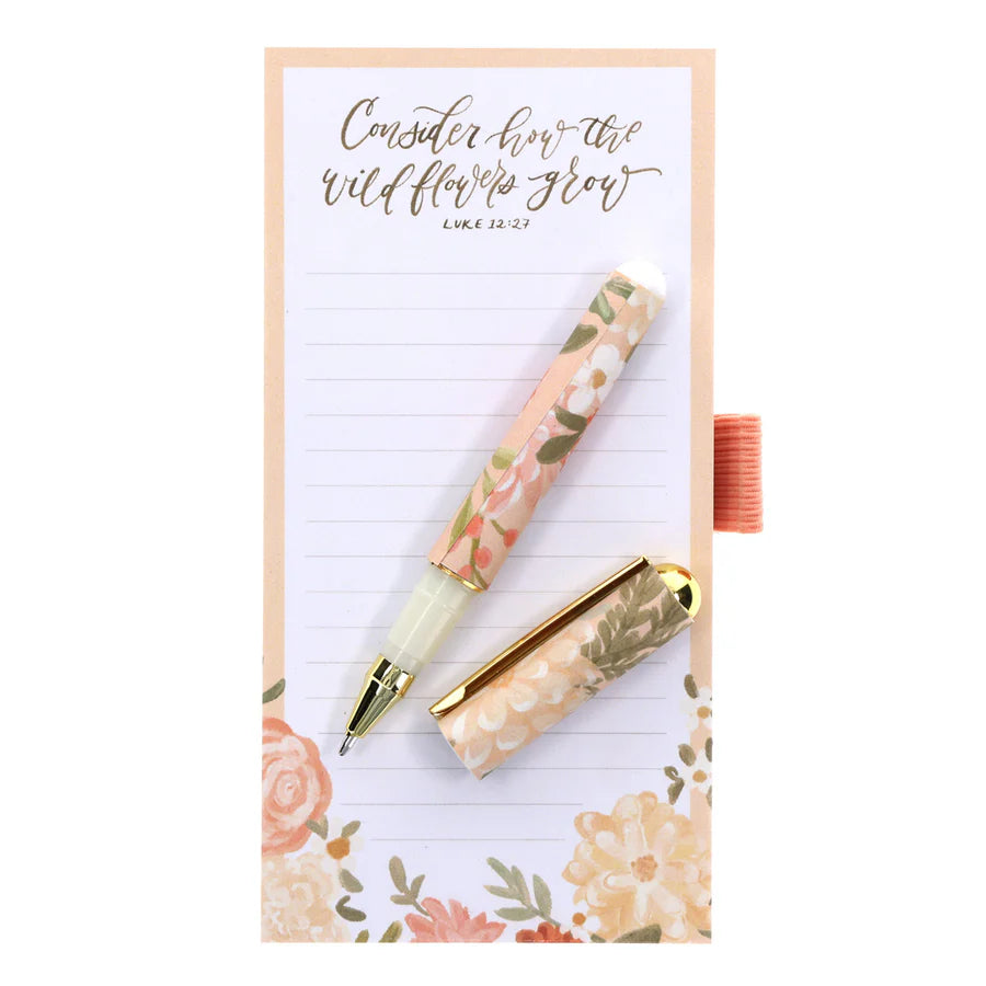 Consider How the Wildflowers Grow - Magnetic Notepad with Pen