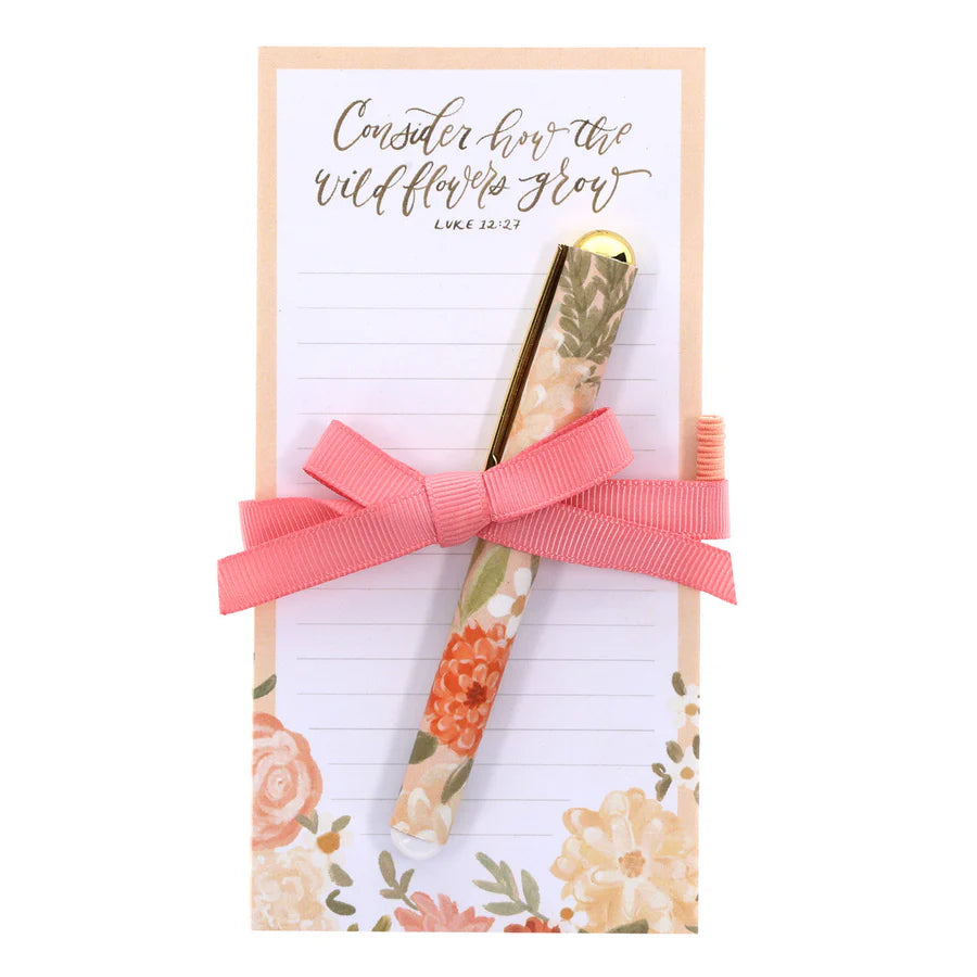 Consider How the Wildflowers Grow - Magnetic Notepad with Pen