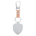 The Lord Is My Strength and Shield Metal and Faux Leather Key Ring with Carabiner Hook