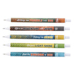 Life Is an Adventure with Jesus - Five-Piece Retractable Ballpoint Pen Set with Blue Ink