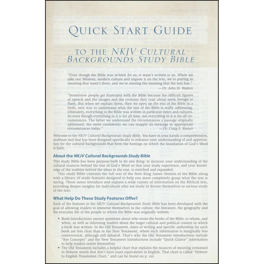NKJV, Cultural Backgrounds Study Bible