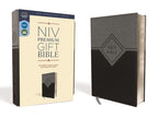NIV, Premium Gift Bible, Leathersoft, Black/Gray, Red Letter, Comfort Print: The Perfect Bible for Any Gift-Giving Occasion cover image