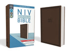 NIV, Value Thinline Bible, Large Print, Leathersoft, Brown, Comfort Print cover image