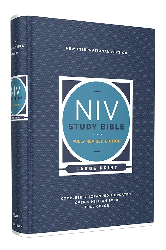 NIV Study Bible, Fully Revised Edition (Study Deeply. Believe Wholeheartedly.), Large Print, Hardcover, Red Letter, Comfort Print cover image