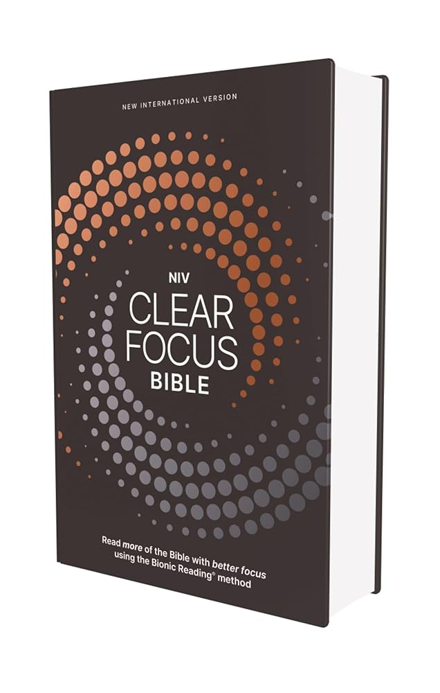 NIV, Clear Focus Bible, Hardcover, Charcoal/Copper: Read more of the Bible with better focus cover image