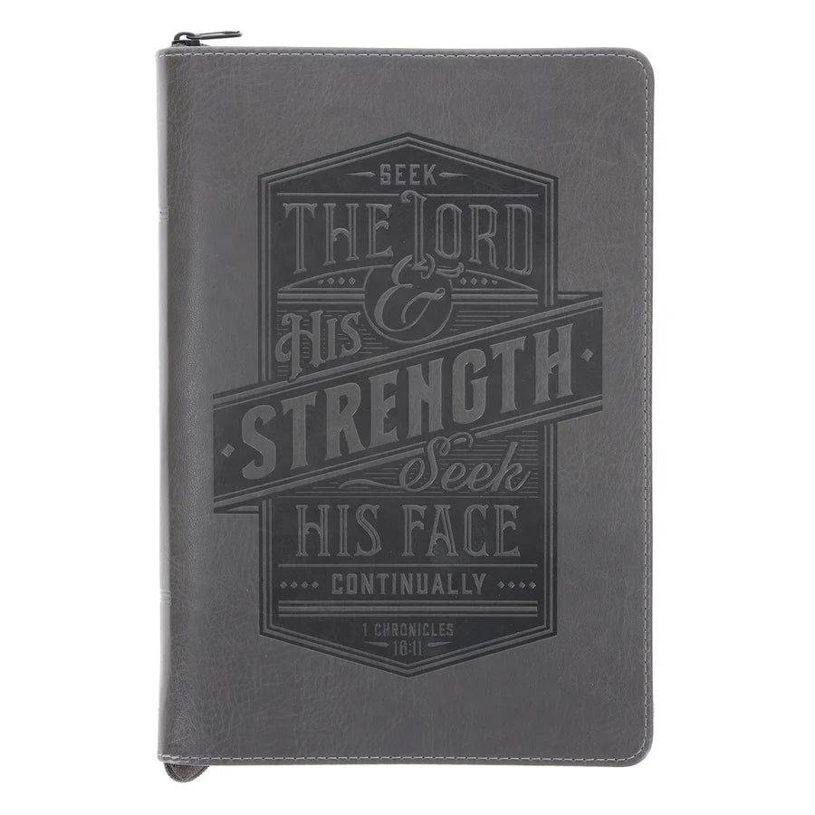 Seek the Lord - Faux Leather Journal with Zipped Closure