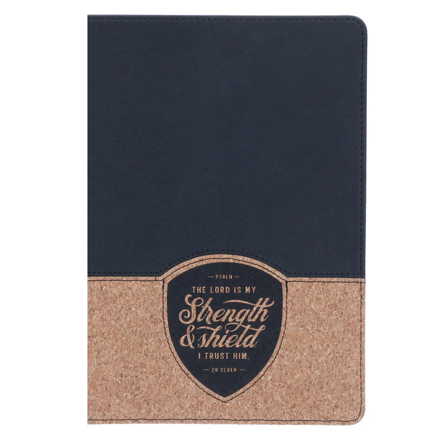 The Lord Is My Strength and Shield - Faux Leather Journal
