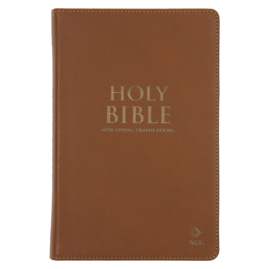 NLT Tan Genuine Leather Flexcover Standard Bible with Indexing Tabs