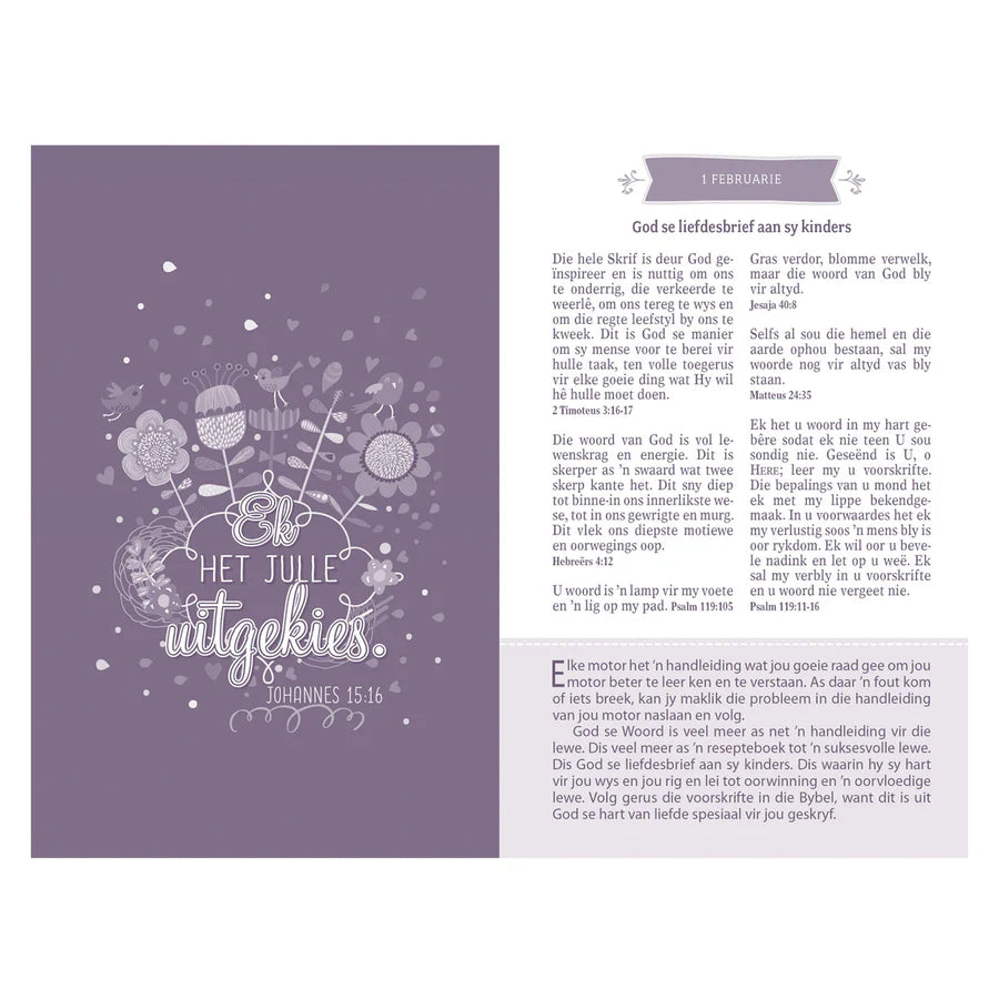 Die Sakpas-Bybel Met Oordenkings Vir Meisies