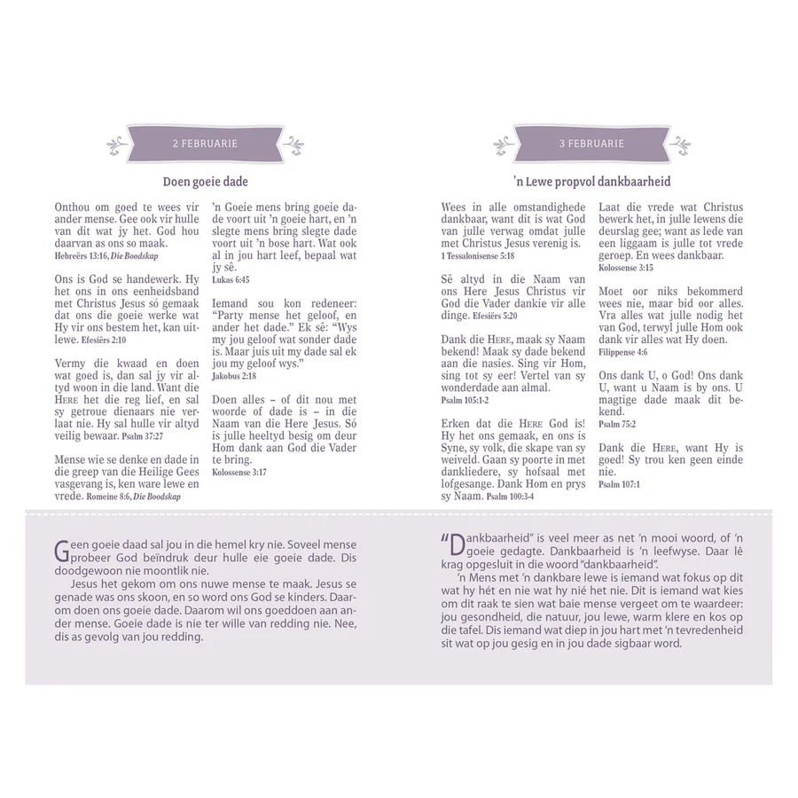 Die Sakpas-Bybel Met Oordenkings Vir Meisies