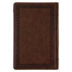 NLV Taan Bruin Kunsleer Standaard Bybel met Ritssluiter en Duimgrepe