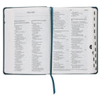 NLV Olyfgroen Met Goue Blomme Kunsleer Standaard Bybel Met Duimgrepe