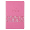 NLV Pienk Glinster Kunsleer Standaard Bybel Met Duimgrepe