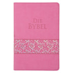 NLV Pienk Glinster Kunsleer Standaard Bybel Met Duimgrepe