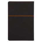 NLV Donkerbruin en Oranje Kunsleer Standaard Bybel Met Duimgrepe