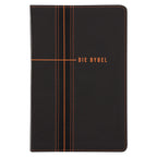 NLV Donkerbruin en Oranje Kunsleer Standaard Bybel Met Duimgrepe