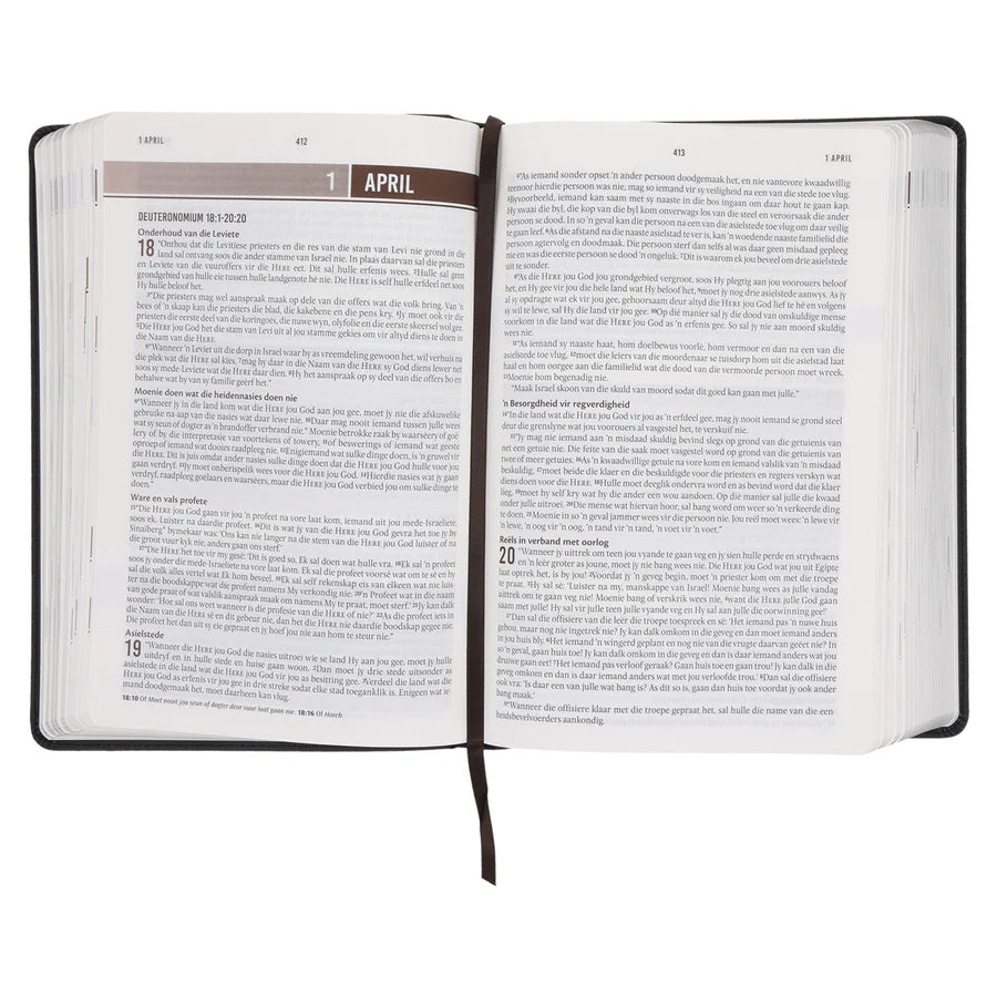 NLV Swart Kunsleer Stiltetydbybel vir Mans