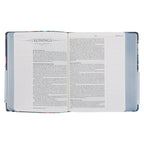 NLV Donkerblou Blomme Kunsleer Joernaal-Bybel