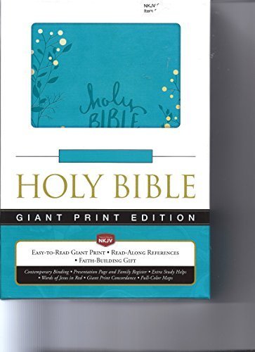 Thomas Nelson Giant Print Holy Bible (NKJV) - Aqua cover image