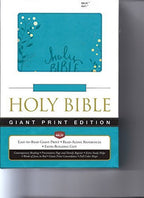 Thomas Nelson Giant Print Holy Bible (NKJV) - Aqua cover image