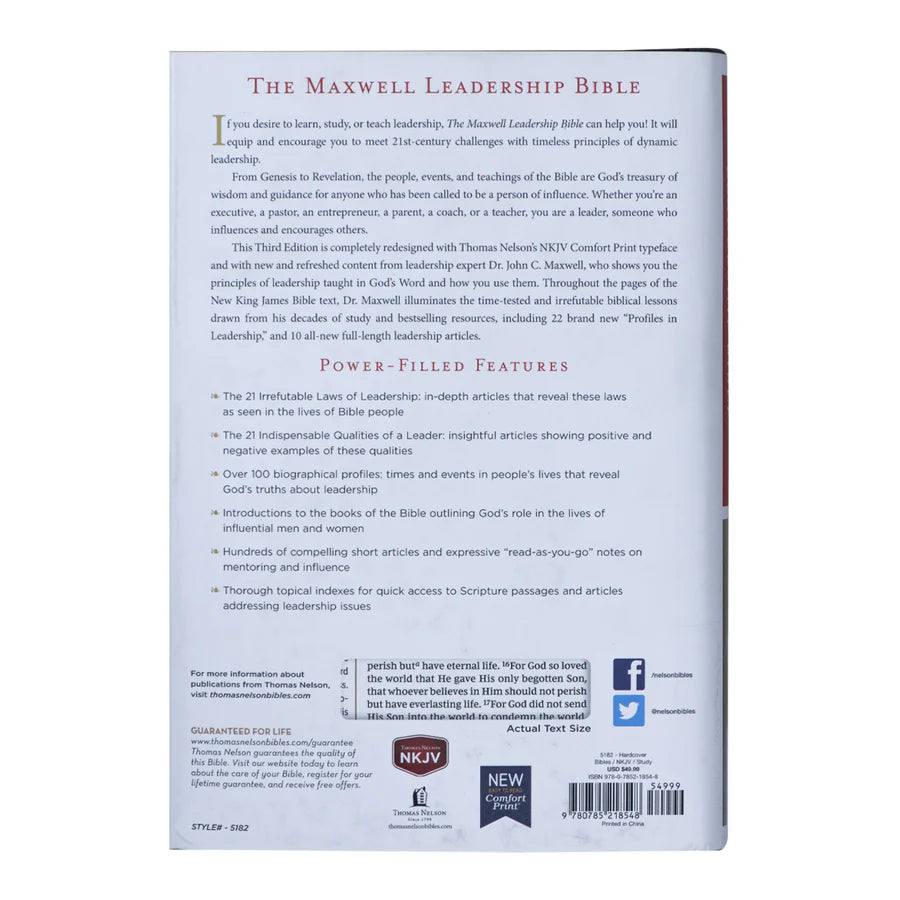 NKJV, Maxwell Leadership Bible, Third Edition
