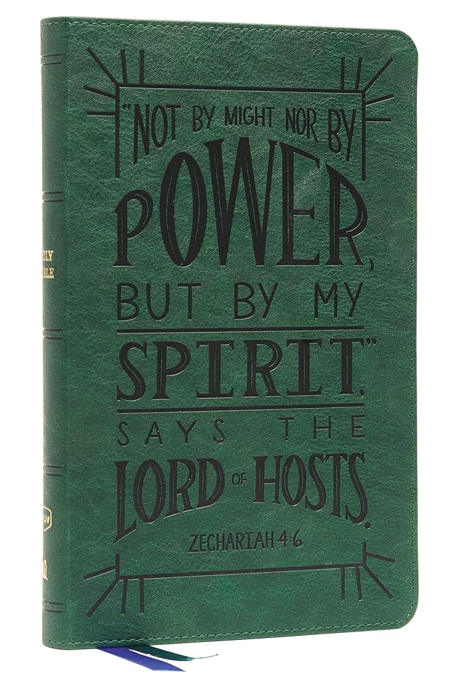 NKJV, Thinline Youth Edition Bible, Verse Art Cover Collection, Leathersoft, Green, Red Letter, Comfort Print: Holy Bible, New King James Version cover image