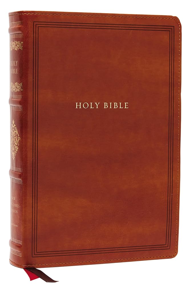 NKJV, Wide-Margin Reference Bible, Sovereign Collection, Leathersoft, Brown, Red Letter, Comfort Print: Holy Bible, New King James Version cover image
