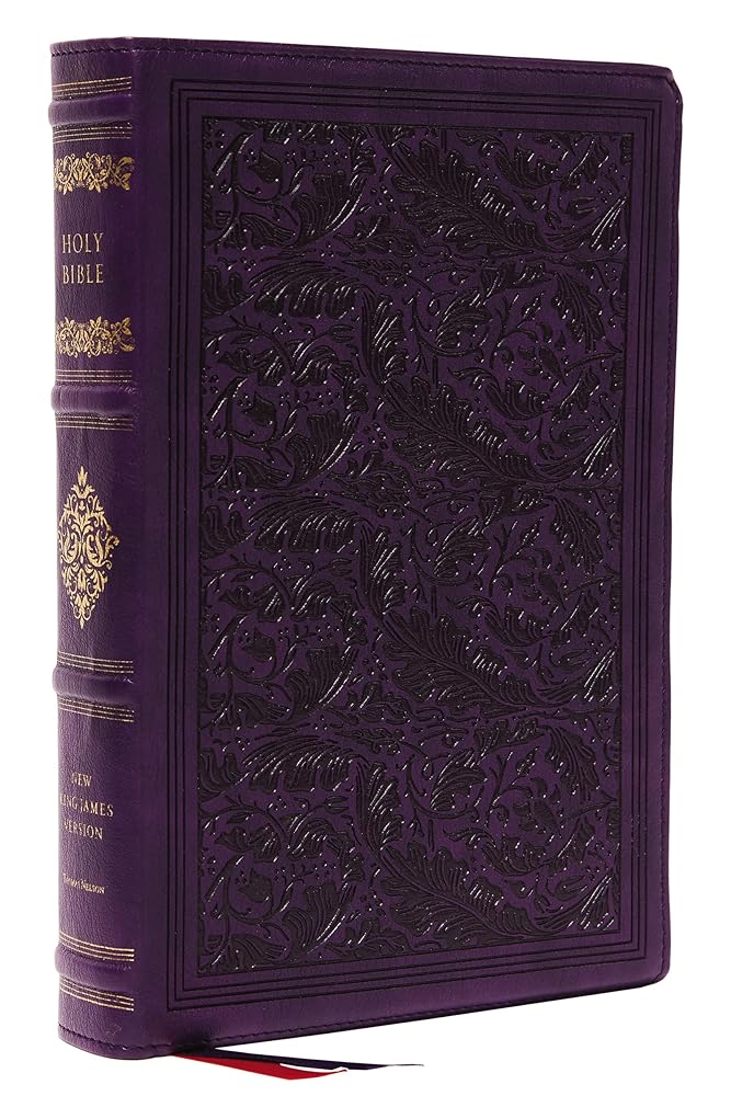 NKJV, Wide-Margin Reference Bible, Sovereign Collection, Leathersoft, Purple, Red Letter, Comfort Print: Holy Bible, New King James Version cover image