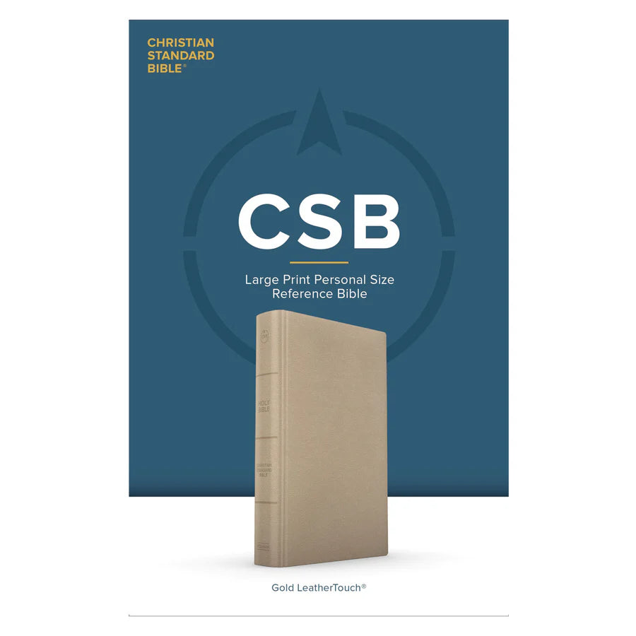 CSB Large Print Personal Size Reference Bible, Gold LeatherTouch