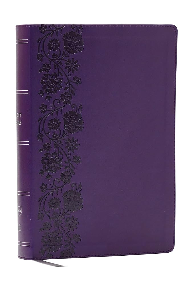 NKJV Giant Print End-of-Verse Reference Bible, Purple Leathersoft, Red Letter, Comfort Print: Holy Bible cover image
