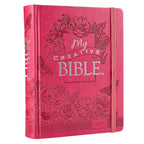 KJV Holy Bible, My Creative Bible, Faux Leather Hardcover - Ribbon Marker, King James Version, Bright Pink w/Elastic Closure (KJV Creative Editions) cover image