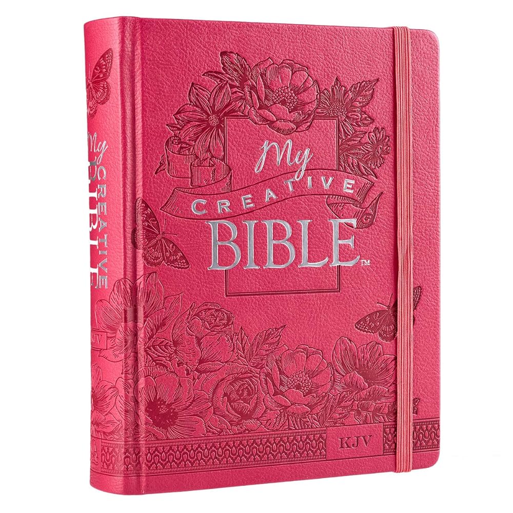 KJV Holy Bible, My Creative Bible, Faux Leather Hardcover - Ribbon Marker, King James Version, Bright Pink w/Elastic Closure (KJV Creative Editions) cover image