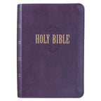 KJV Purple Faux Leather Compact Bible Large Print Red Letter