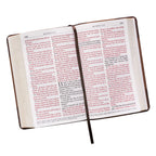KJV Tan & Brown Faux Leather Standard Bible Giant Print Red Letter