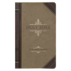 KJV Tan & Brown Faux Leather Standard Bible Giant Print Red Letter