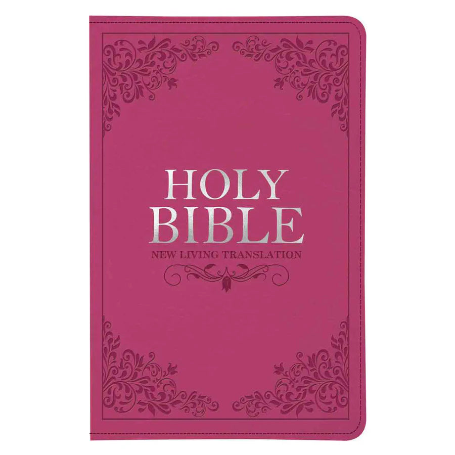 NLT Pink Faux Leather Standard Bible Thumb Indexed With Zip