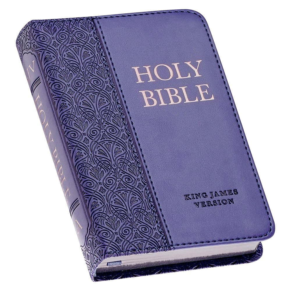 KJV Holy Bible, Mini Pocket Size, Faux Leather Red Letter Edition - Ribbon Marker, King James Version, Purple (KJV Pocket Editions) cover image