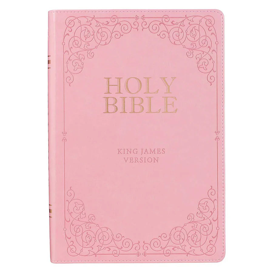 KJV Pink Faux Leather Full-Size Bible Giant Print Indexed
